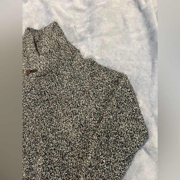 L’uomo Mens Sweater Wool Blend Made in Italy Button Black White- Size Medium - Picture 3 of 6